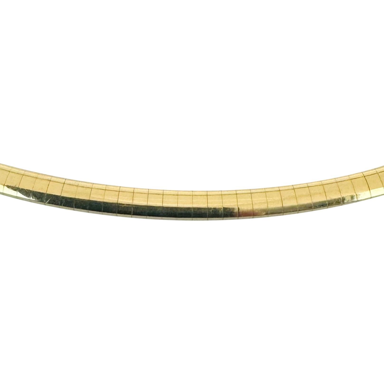 14k Gelbgold 25g massive Damen 4mm Omega Gliederhalskette Italien 16