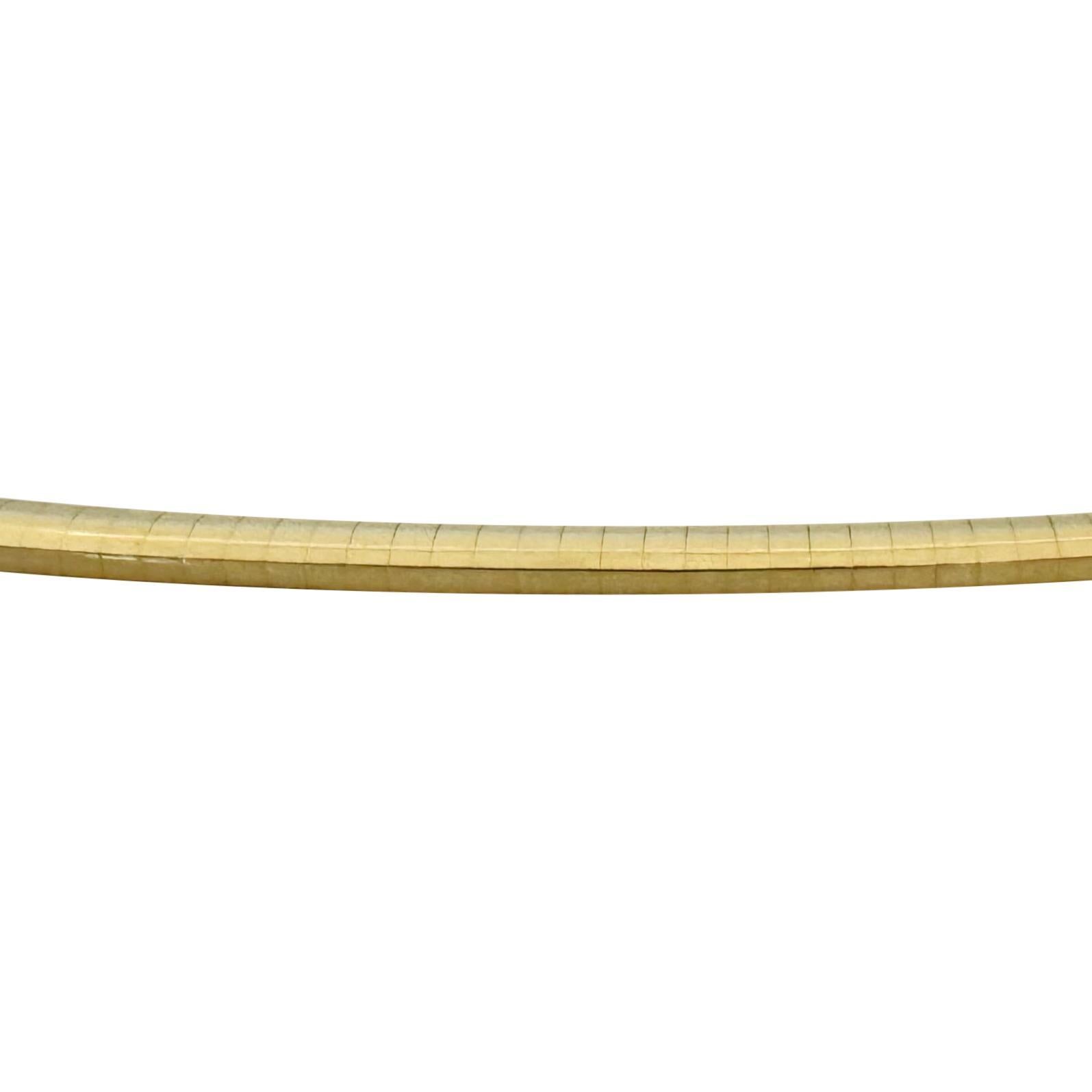 14k Gelbgold 25g massive Damen 4mm Omega Gliederhalskette Italien 16