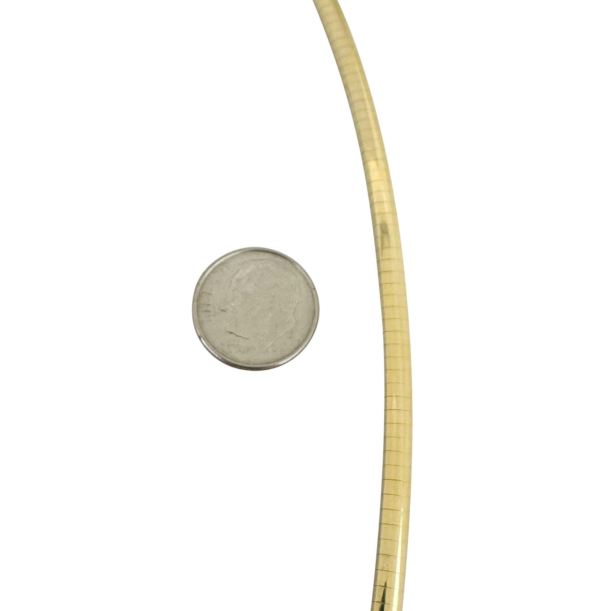 14k Gelbgold 25g massive Damen 4mm Omega Gliederhalskette Italien 16