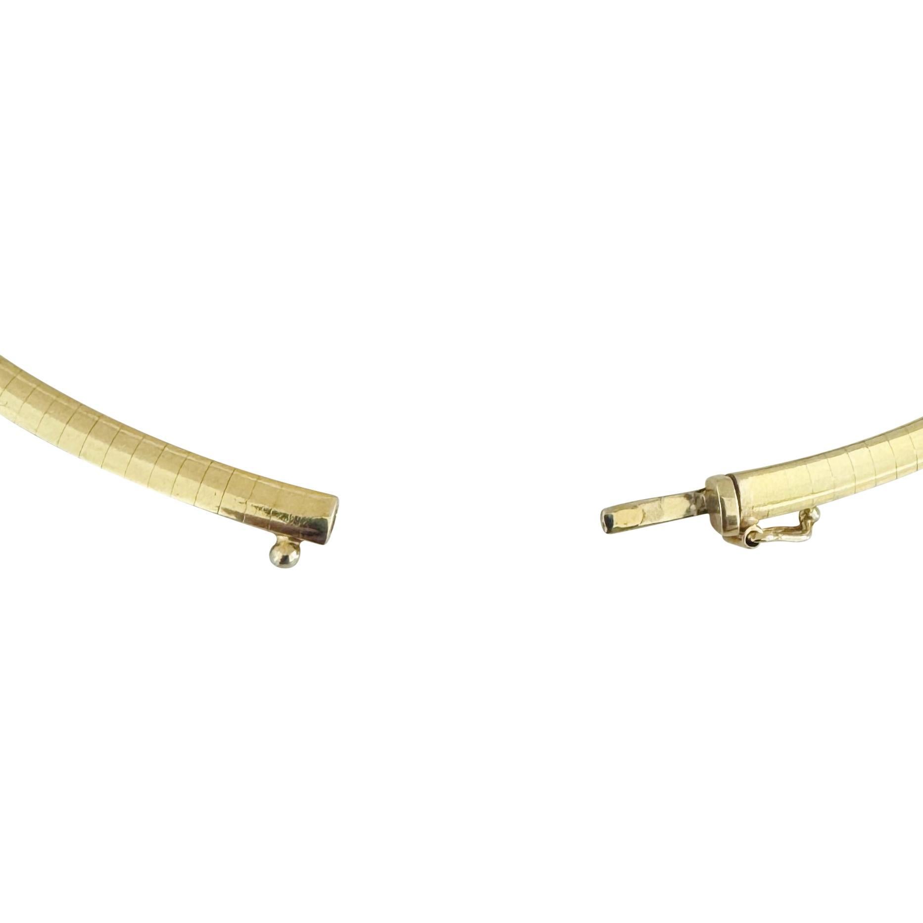 14k Gelbgold 25g massive Damen 4mm Omega Gliederhalskette Italien 16