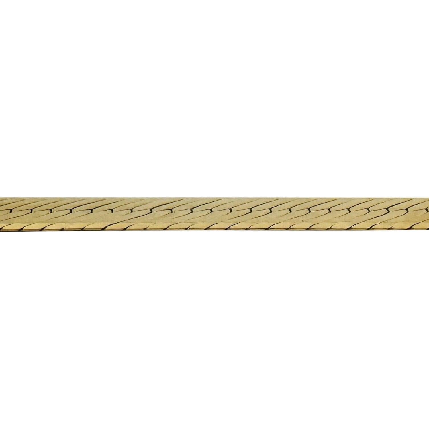 14k Gelbgold 25g massive dick 7,5 mm Fischgräten Gliederkette Halskette Italien 18