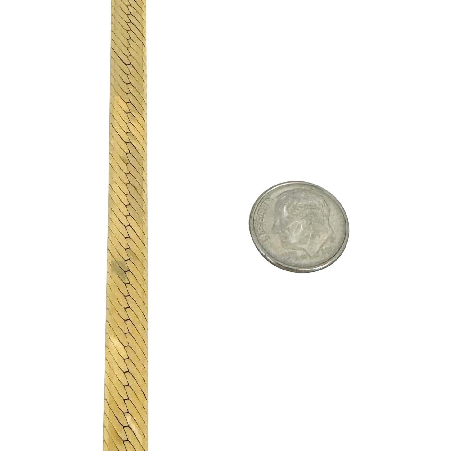 14k Gelbgold 25g massive dick 7,5 mm Fischgräten Gliederkette Halskette Italien 18
