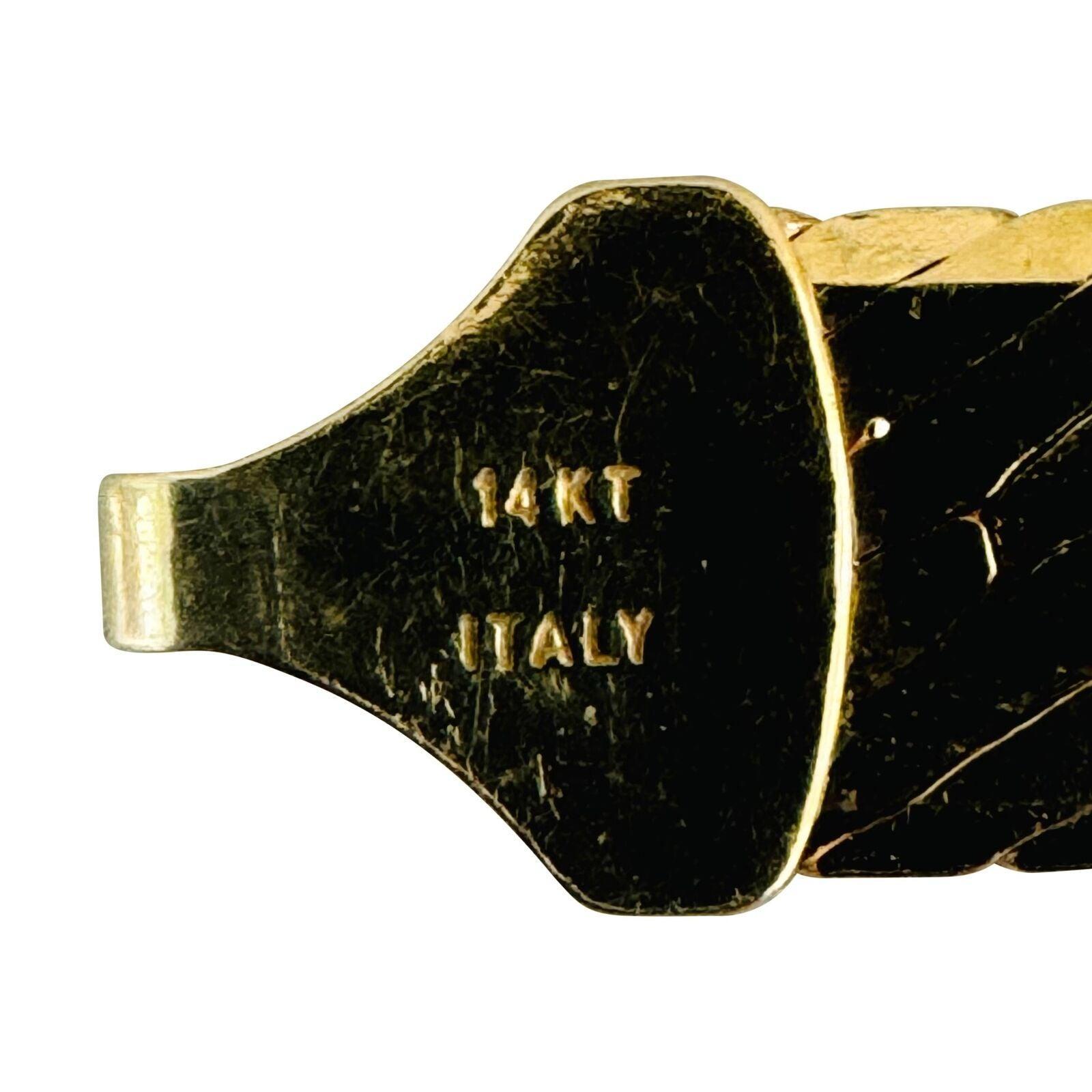14k Gelbgold 25g massive dick 7,5 mm Fischgräten Gliederkette Halskette Italien 18