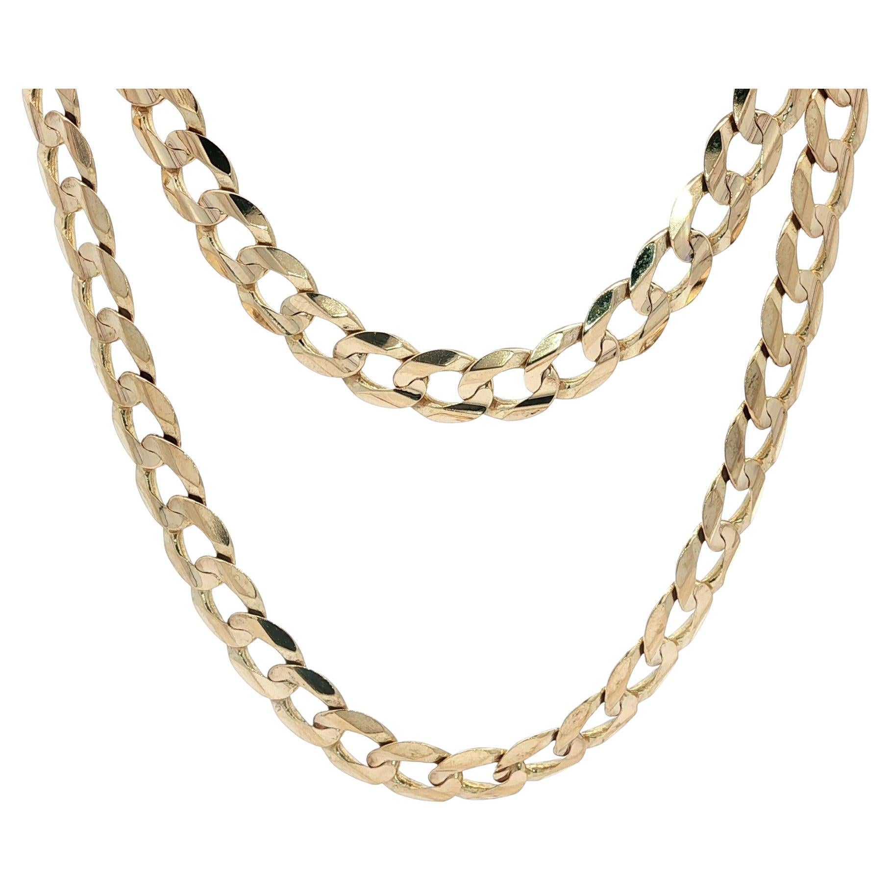 14k Yellow Gold 26" Cuban Curb Link 6mm Chain Necklace w/ Lobster Claw Clasp