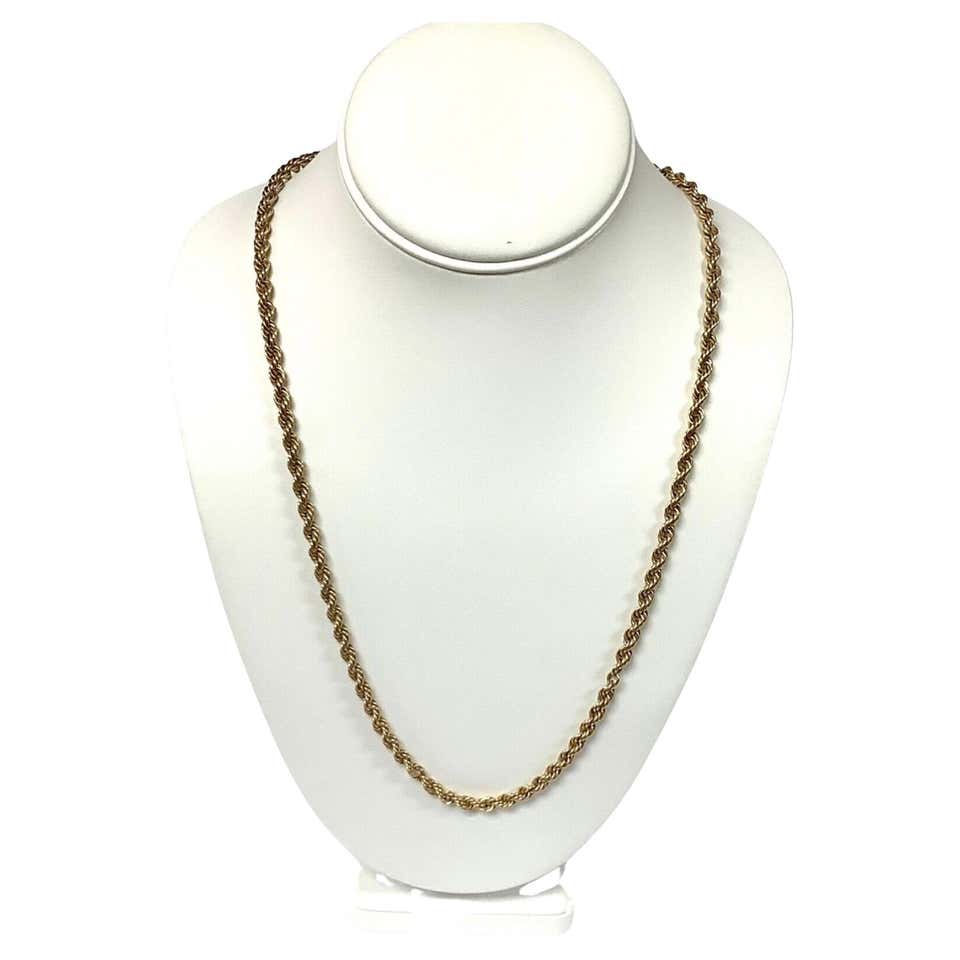 Contemporary Gold 36 Inch Braided Rope Chain Necklace at 1stDibs | 36 ...
