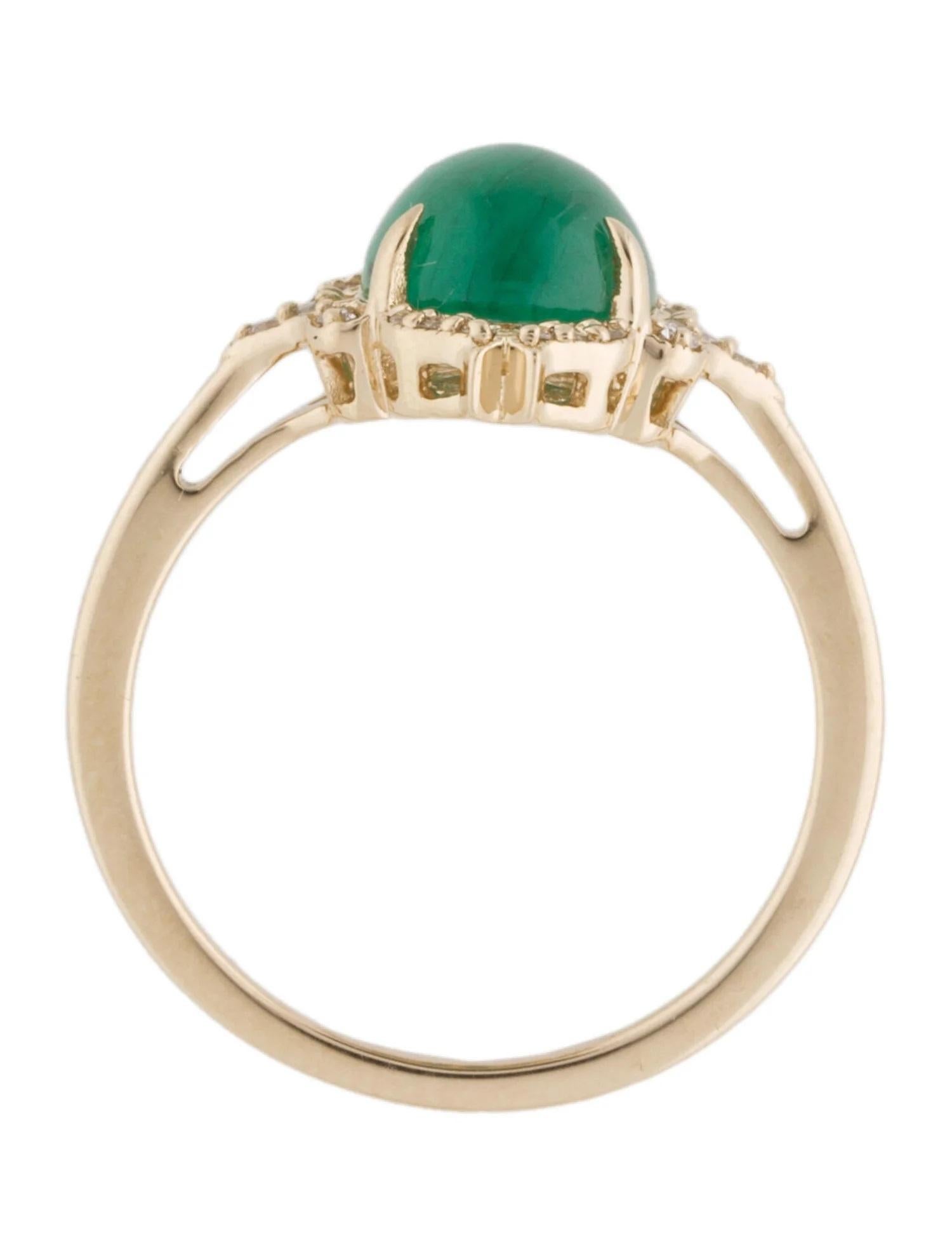14K Yellow Gold 2.60ct Emerald & Diamond Cocktail Ring, Size 7 In New Condition For Sale In Holtsville, NY