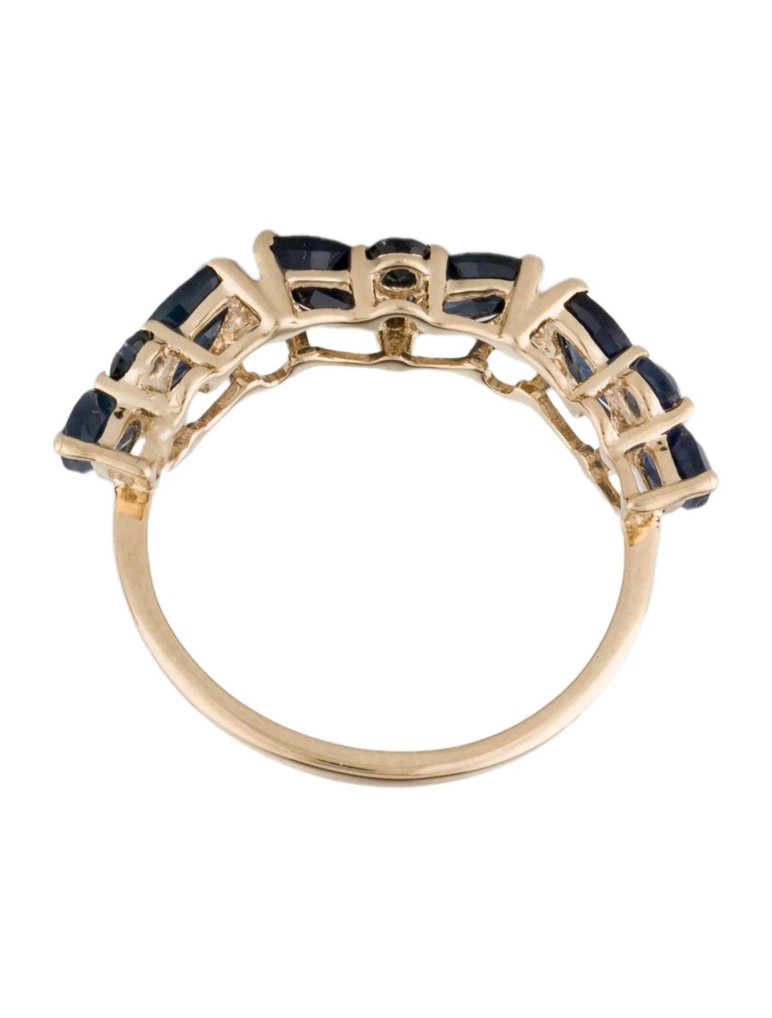 14K Yellow Gold 2.60ctw Sapphire Band, Size 6.75, Marquise Modified Brilliant Sa In New Condition For Sale In Holtsville, NY
