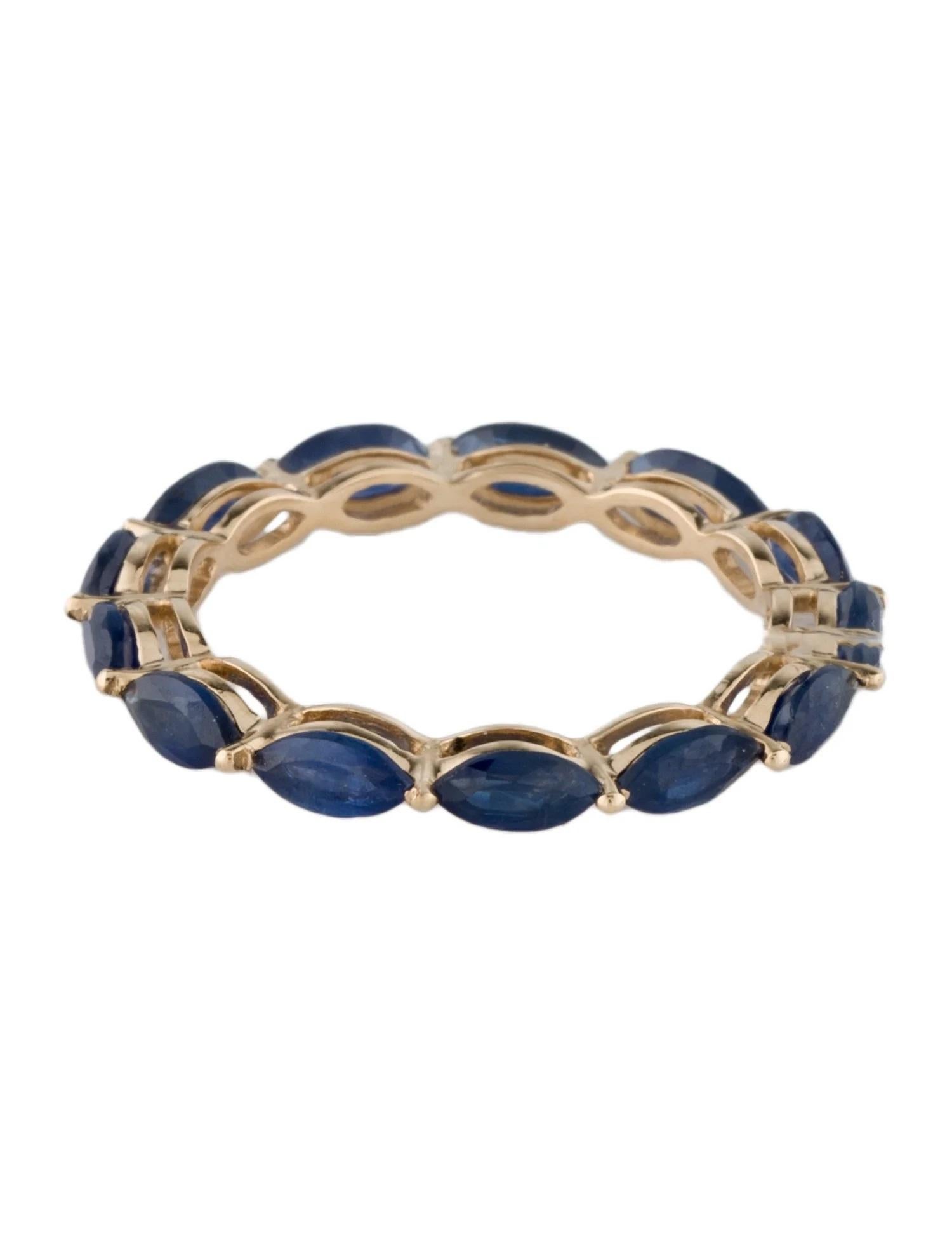 Marquise Cut 14K Yellow Gold 2.60ctw Sapphire Eternity Band, Size 6.75  Marquise Modified Br For Sale