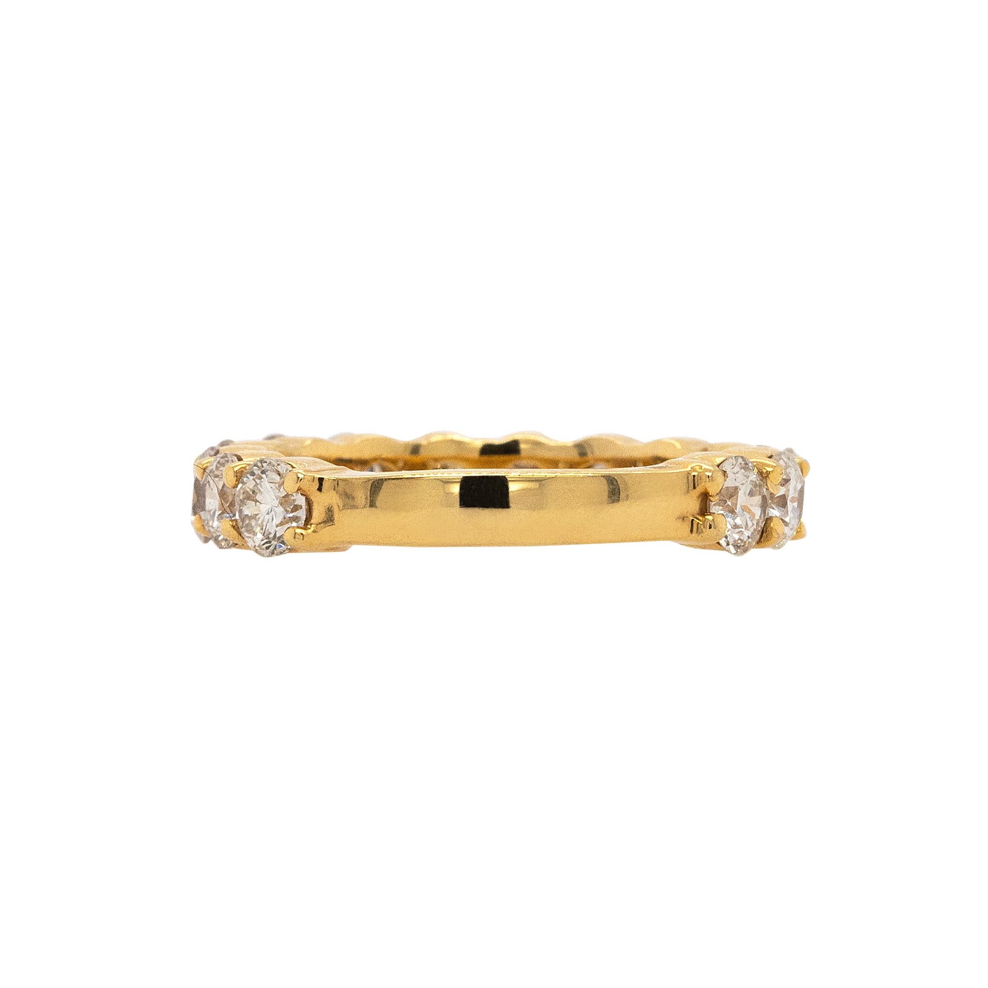 14k Gelbgold 2.61ctw natürlicher Diamant 3/4 Weg Ring (Rundschliff) im Angebot