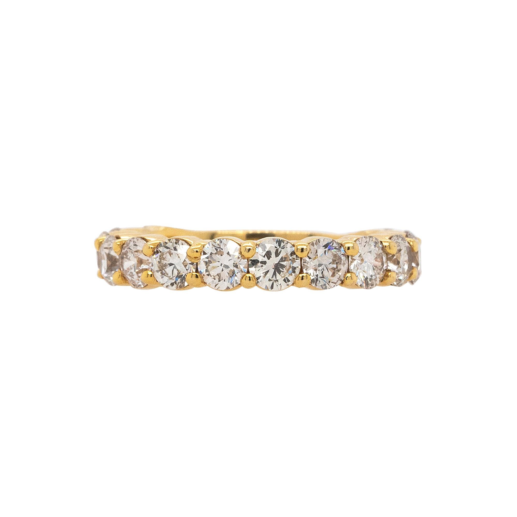 14k Gelbgold 2.61ctw natürlicher Diamant 3/4 Weg Ring im Angebot 1