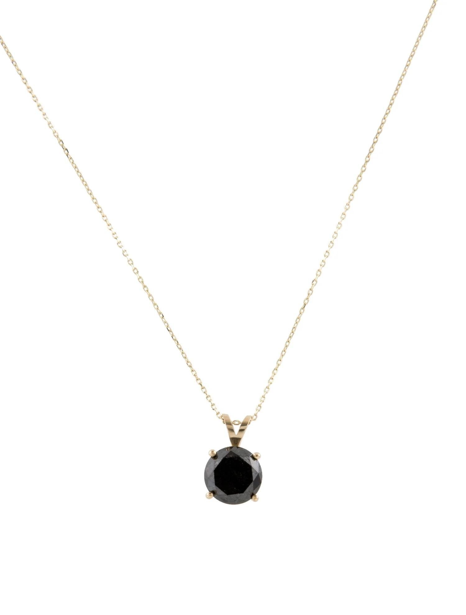 Round Cut 14K Yellow Gold 2.63ct Diamond Solitaire Pendant Necklace For Sale