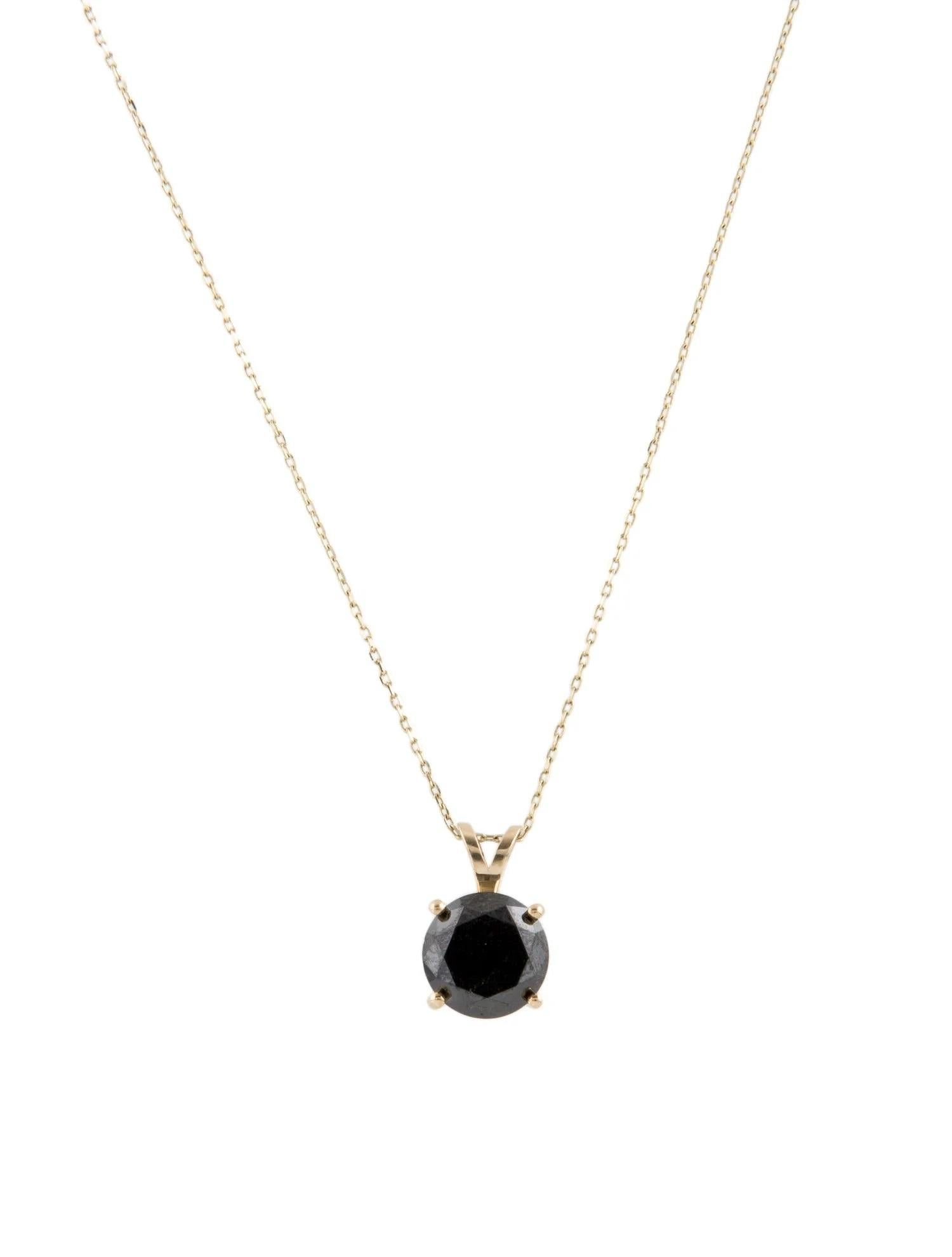 Taille ronde Collier pendentif solitaire en or jaune 14 carats avec diamants de 2,65 carats en vente