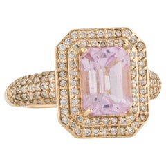 14K Yellow Gold 2.65ct Kunzite & Diamond Cocktail Ring, Size 7