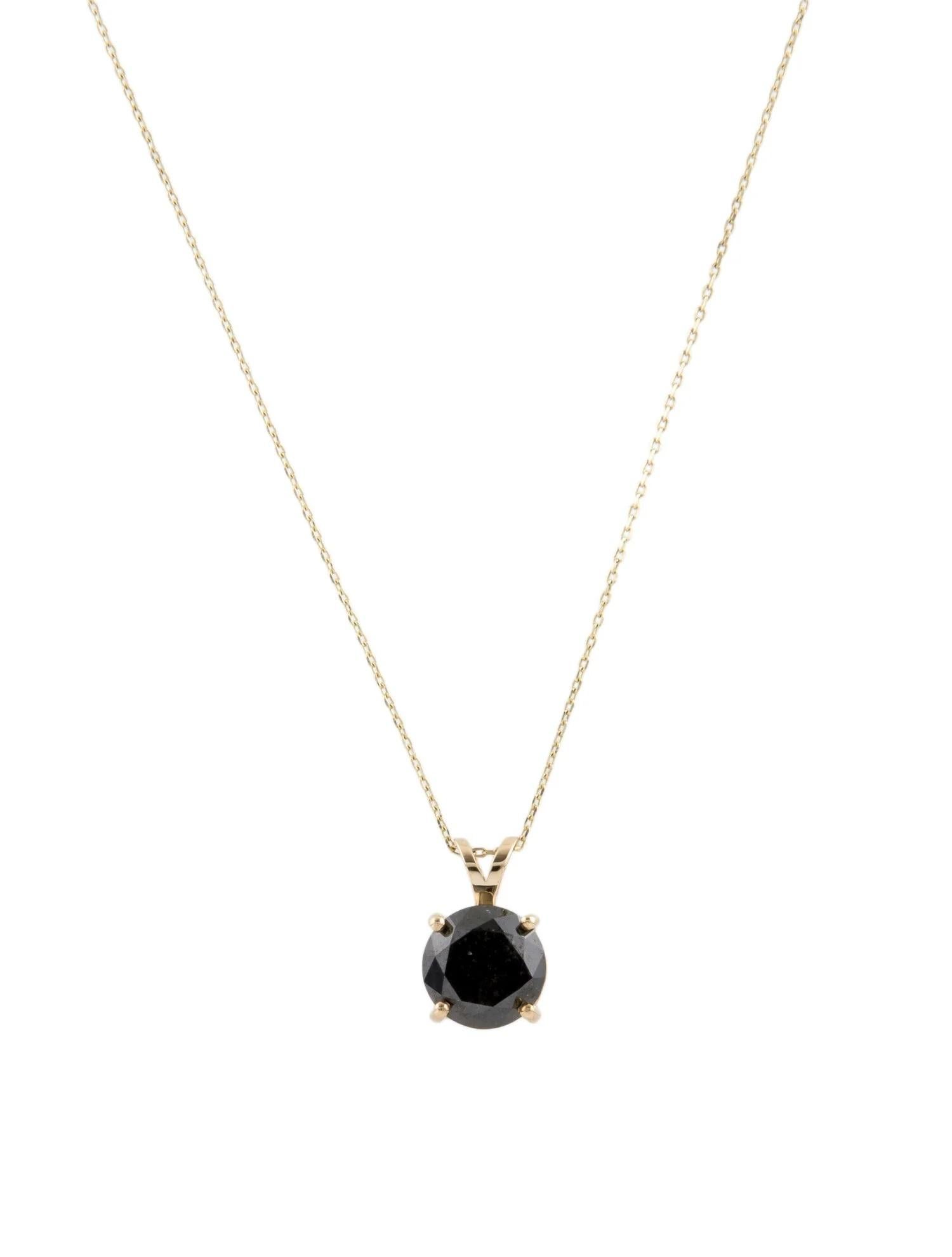 Collar Colgante Solitario de Diamantes 2,66 ct Oro Amarillo 14K Corte redondo en venta