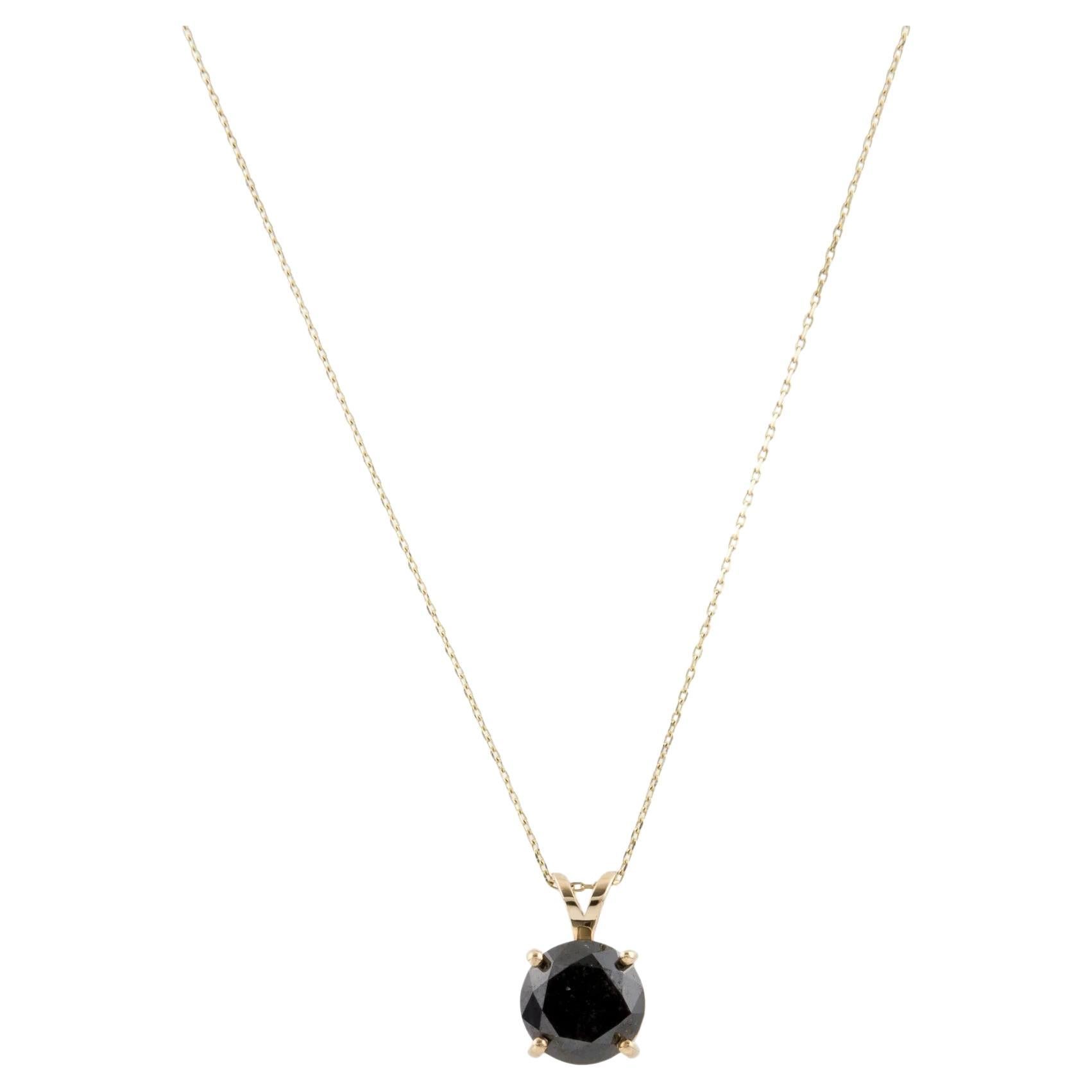 Collar Colgante Solitario de Diamantes 2,66 ct Oro Amarillo 14K en venta