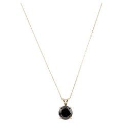 Collana con ciondolo solitario in oro giallo 14K con diamante da 2,66 carati