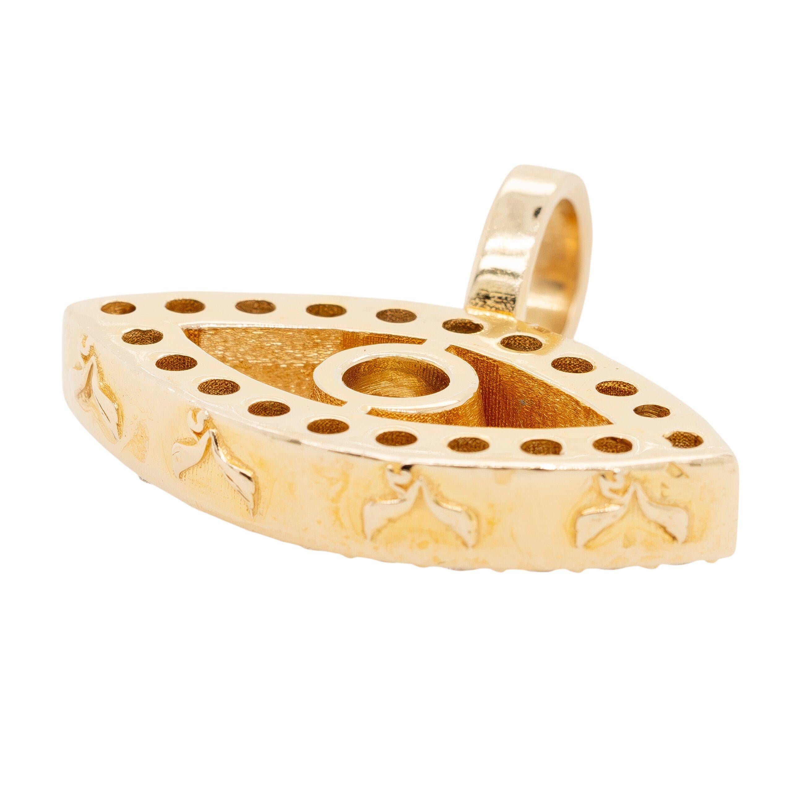 14k Yellow Gold 2.67ctw Diamond Pave Evil Eye Pendant on 8.62ctw Tennis Necklace For Sale 3