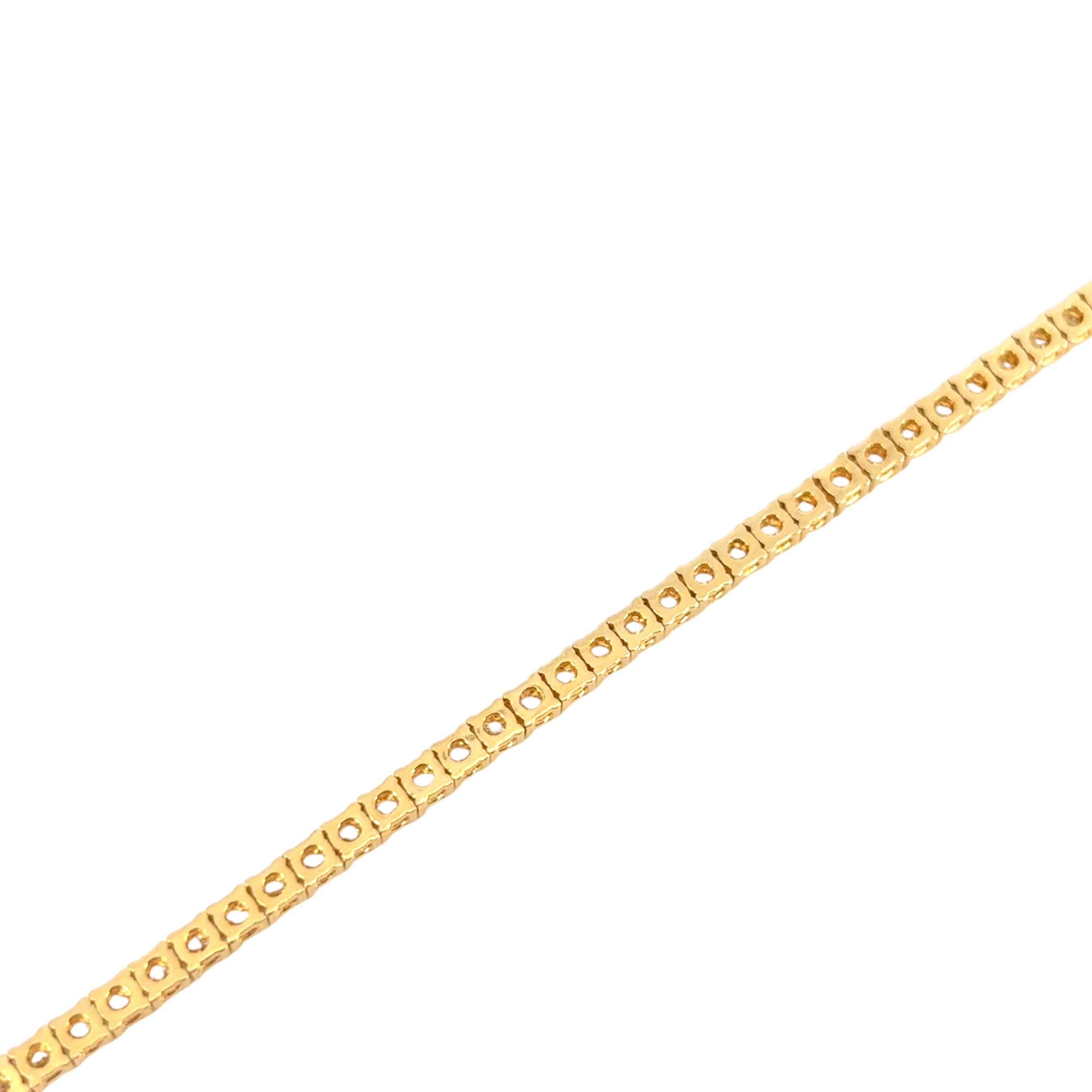 14k Yellow Gold 2.67ctw Diamond Pave Evil Eye Pendant on 8.62ctw Tennis Necklace For Sale 8