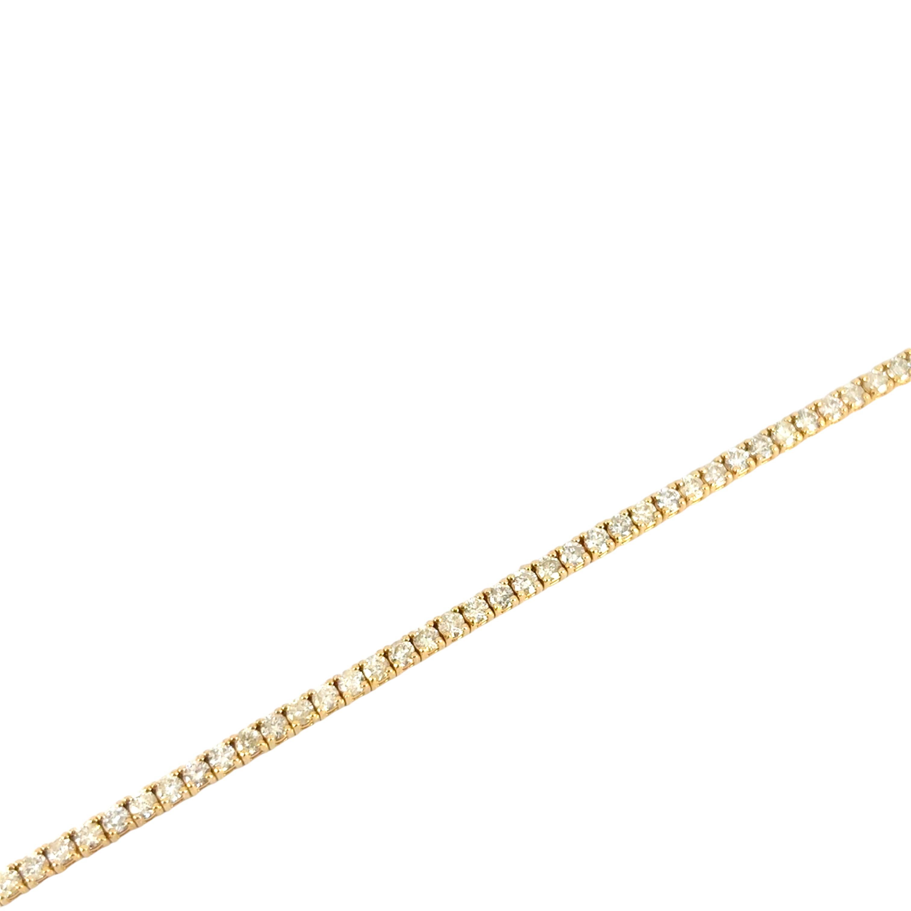 14k Yellow Gold 2.67ctw Diamond Pave Evil Eye Pendant on 8.62ctw Tennis Necklace For Sale 9