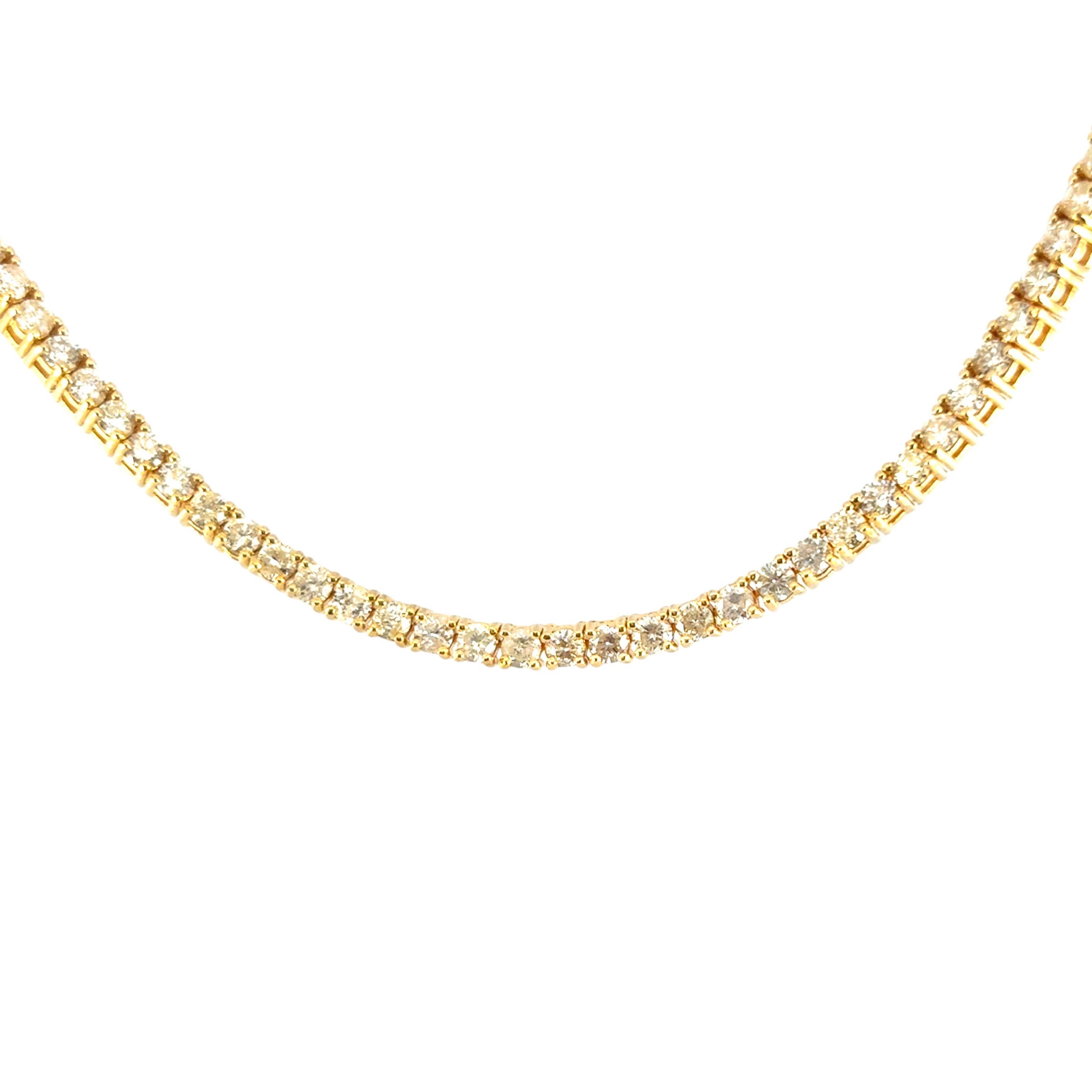 14k Yellow Gold 2.67ctw Diamond Pave Evil Eye Pendant on 8.62ctw Tennis Necklace For Sale 10