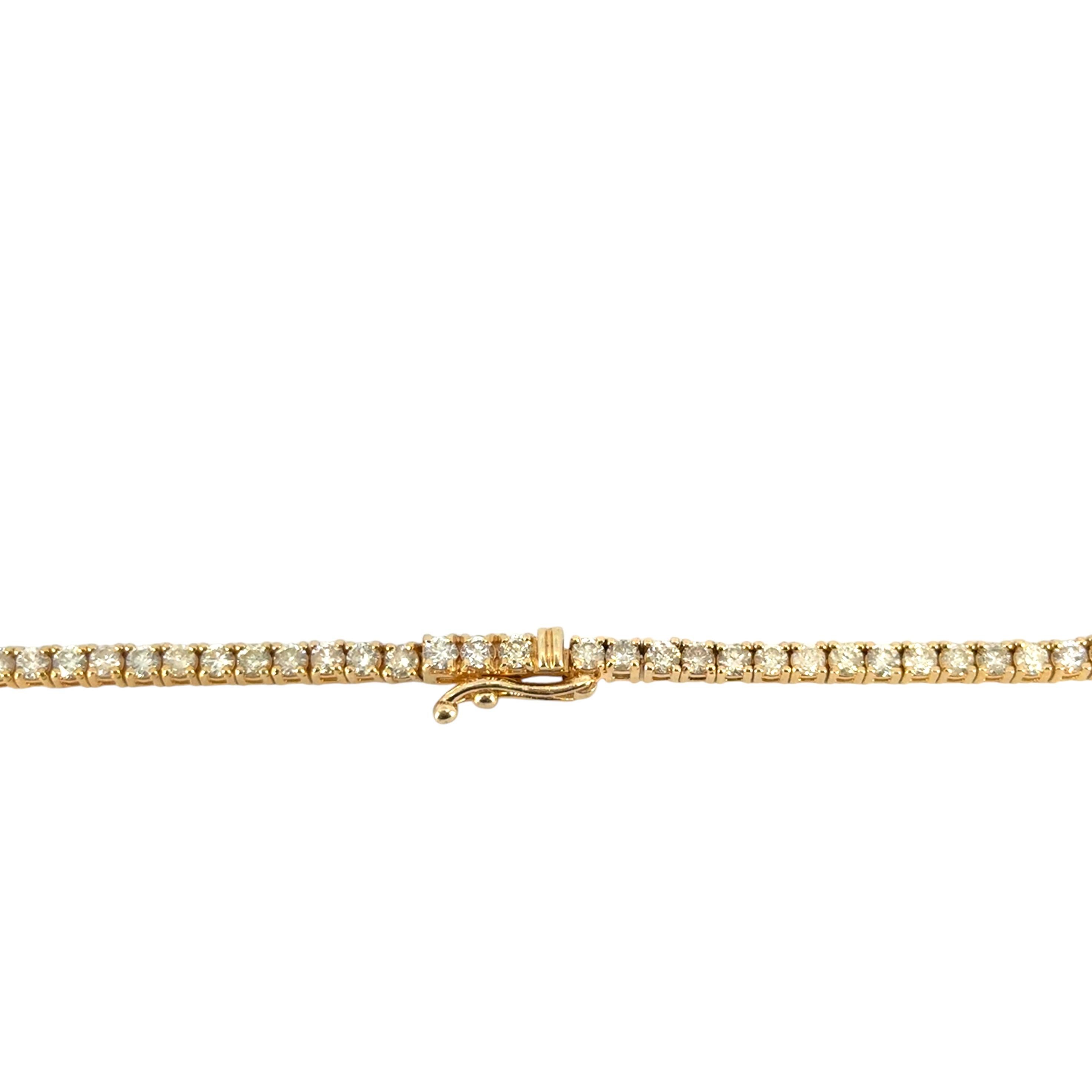 14k Yellow Gold 2.67ctw Diamond Pave Evil Eye Pendant on 8.62ctw Tennis Necklace For Sale 12