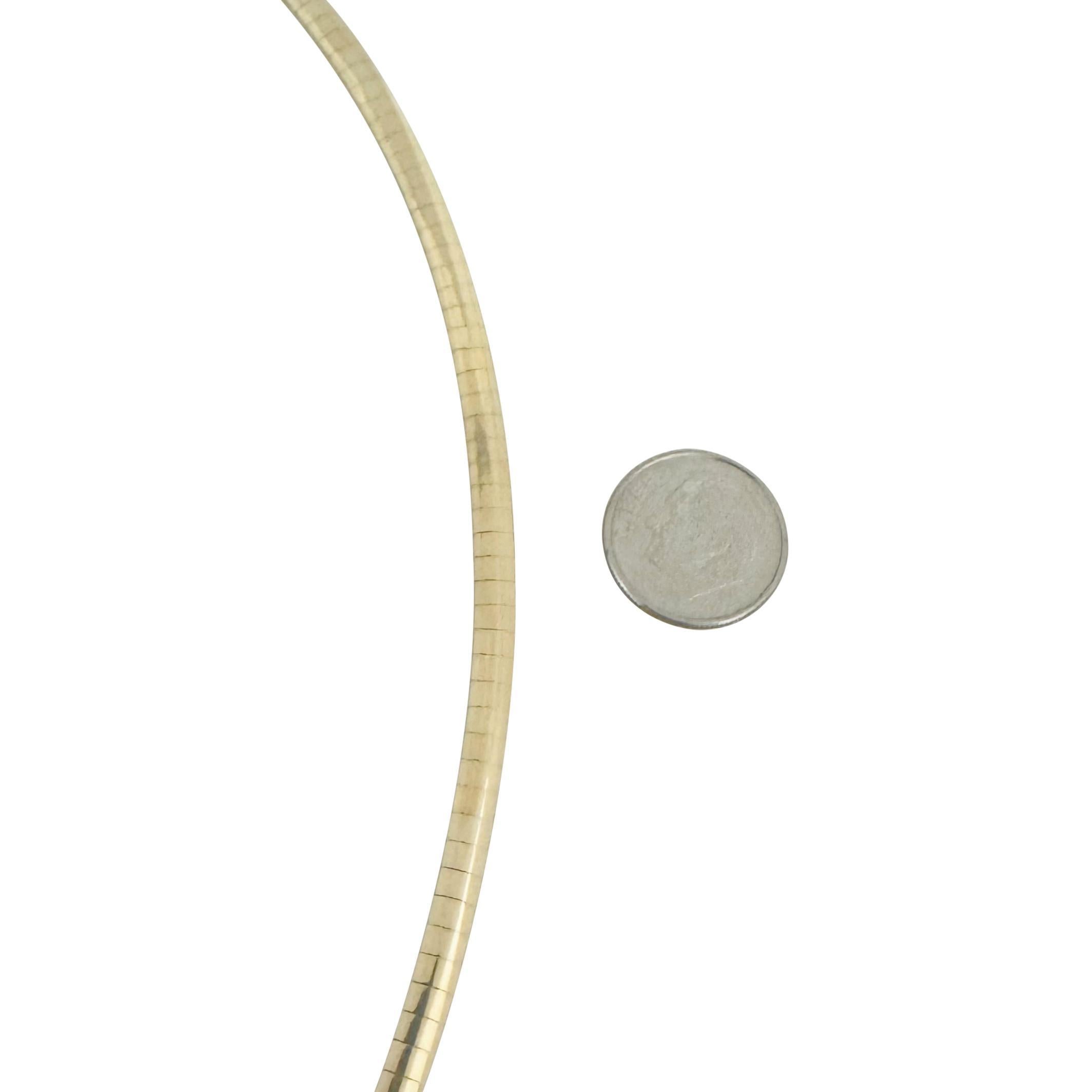 14k Yellow Gold 26.7g Solid Ladies 6mm Omega Necklace Italy 16