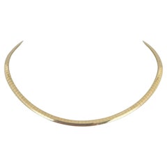 14k Yellow Gold 26.7g Solid Ladies 6mm Omega Necklace Italy 16"