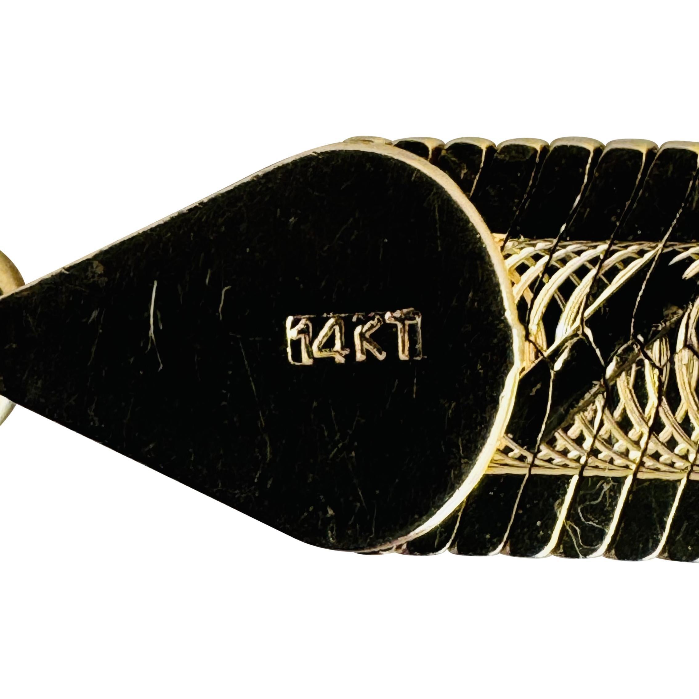 14k Gelbgold 26g massives geätztes Muster 7mm Fischgräten-Gliederhalskette 20