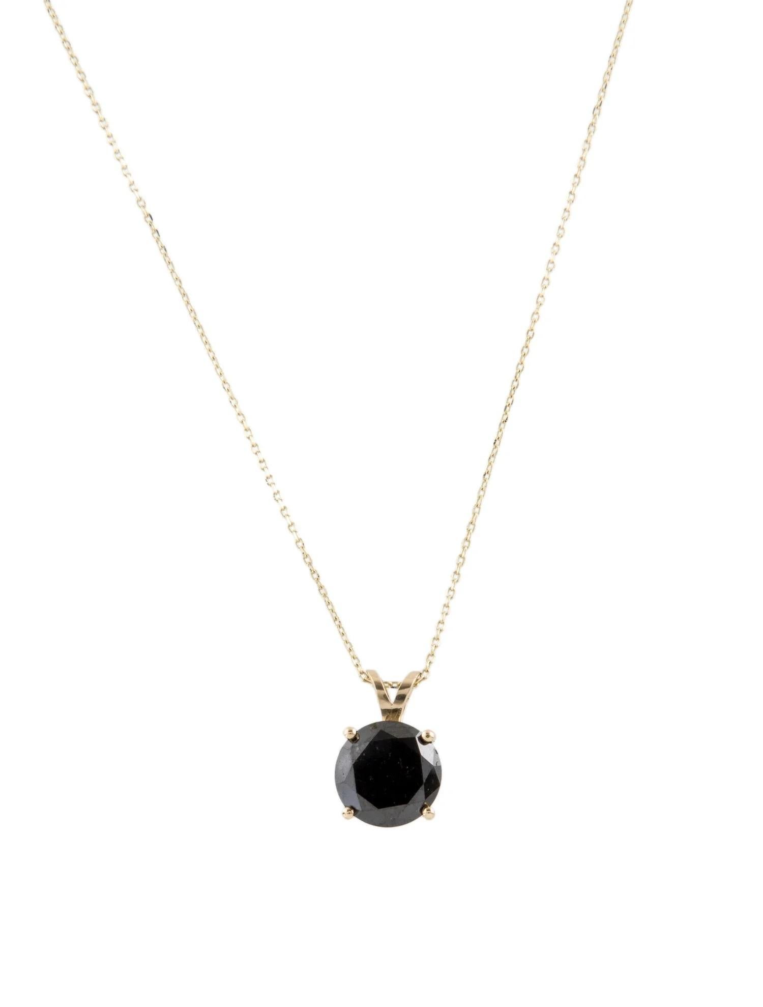 Round Cut 14K Yellow Gold 2.71ct Diamond Solitaire Pendant Necklace For Sale