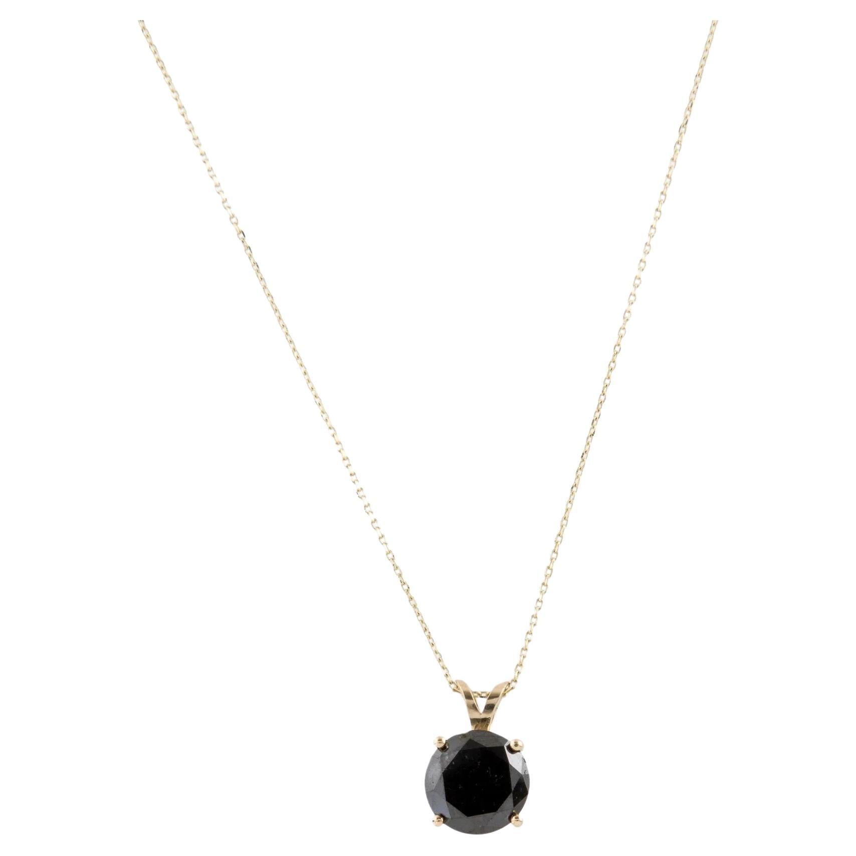 14K Yellow Gold 2.71ct Diamond Solitaire Pendant Necklace For Sale