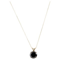 Collana con ciondolo solitario in oro giallo 14K con diamante da 2,71 carati