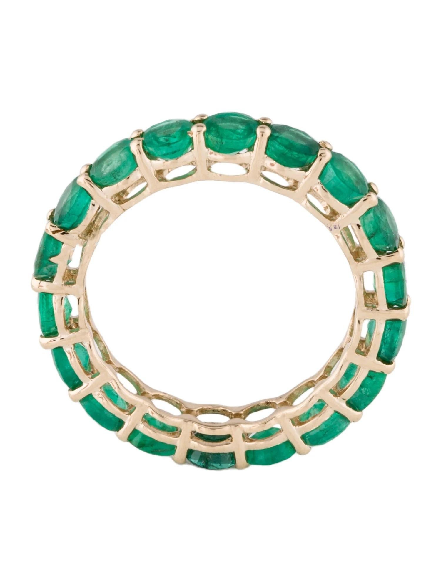 Anillo de oro amarillo de 14 quilates de 2,75 quilates, talla 6,5, esmeralda brillante redonda en Nuevo estado para la venta en Holtsville, NY