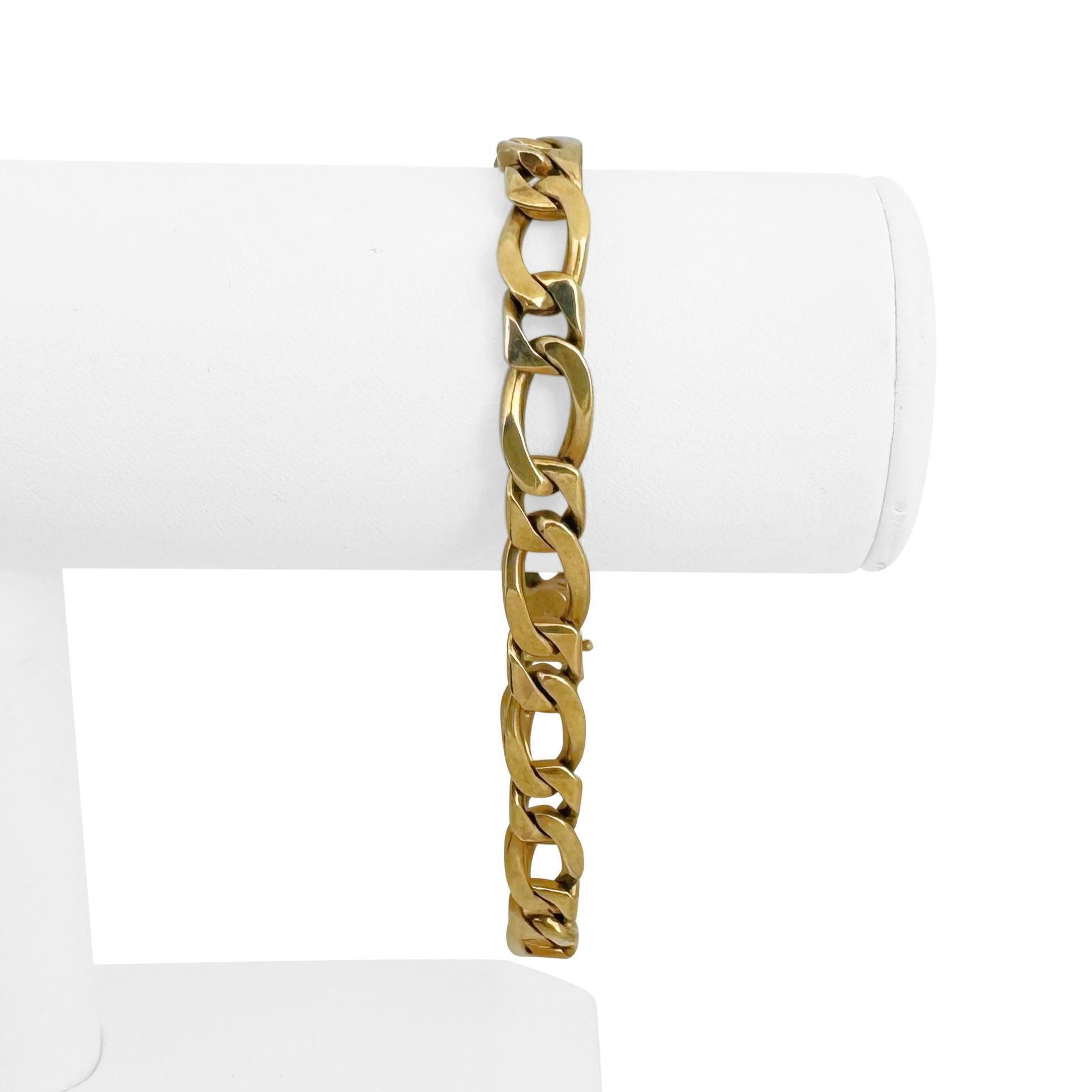 14k Yellow Gold 27.6g Solid Vintage 8mm Men's Curb Link Bracelet 8.25