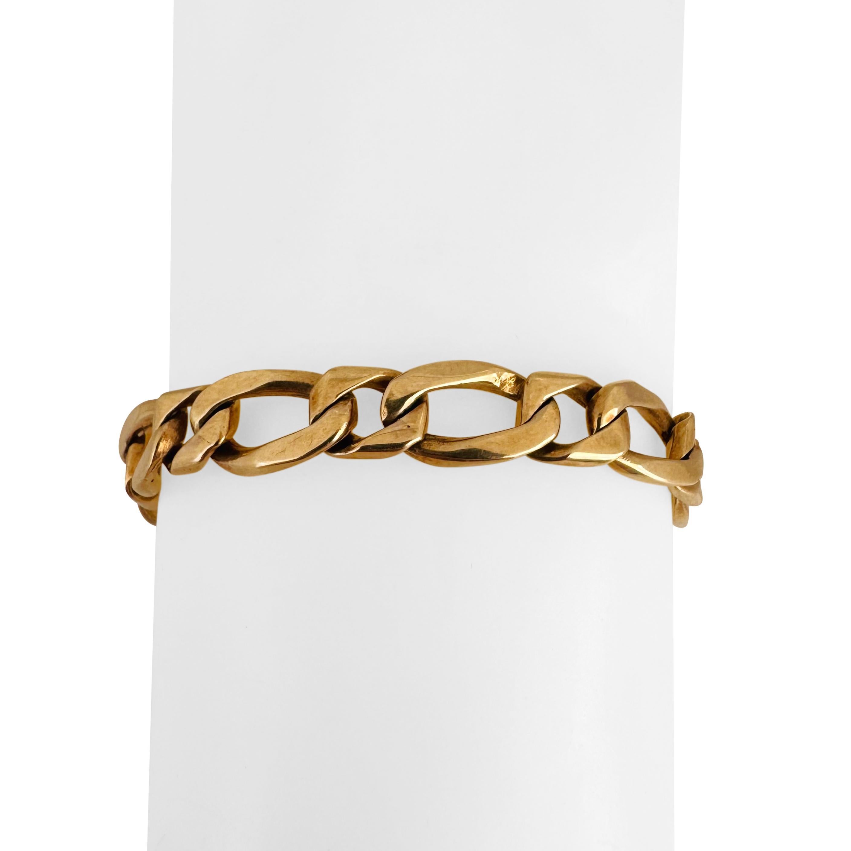 14k Yellow Gold 27.6g Solid Vintage 8mm Men's Curb Link Bracelet 8.25