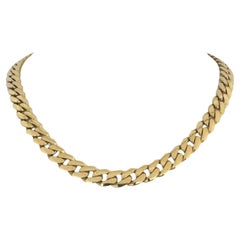 14k Yellow Gold 27.7g Semi Solid 8mm Cuban Link CZ Encrusted Chain Necklace 18"