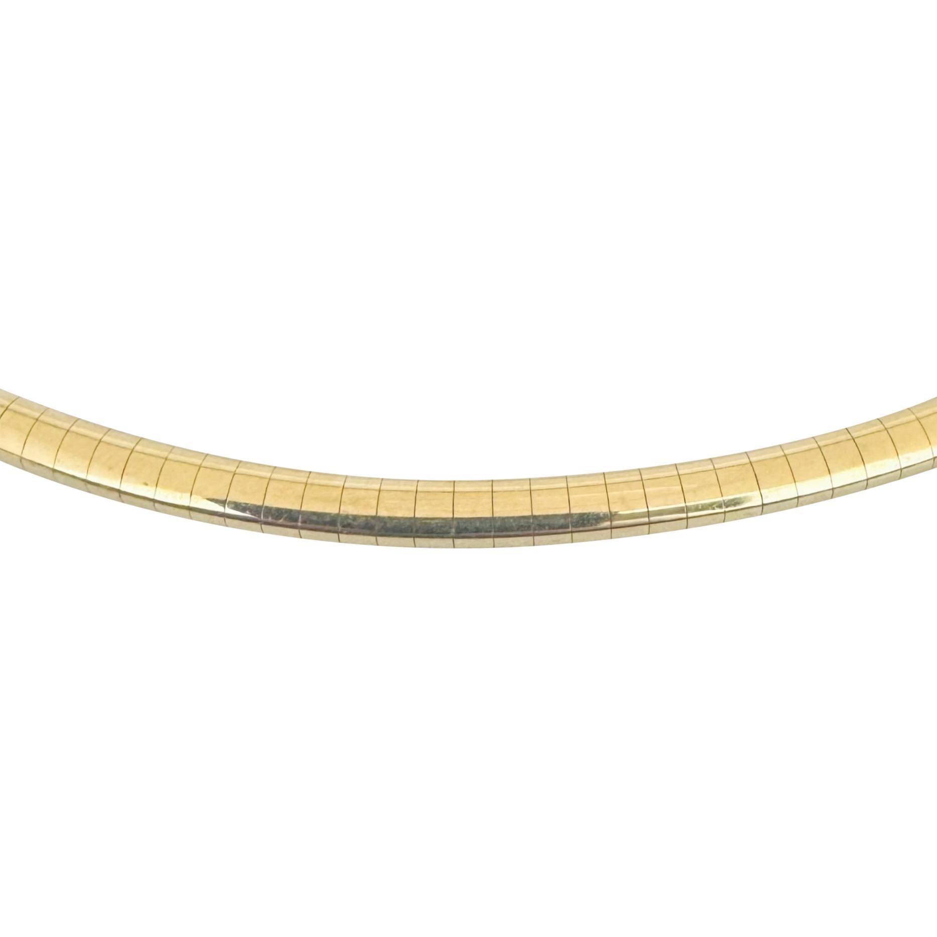 14k Gelbgold 27,7g massive Damen 4mm Omega-Gliederhalskette Italien 16