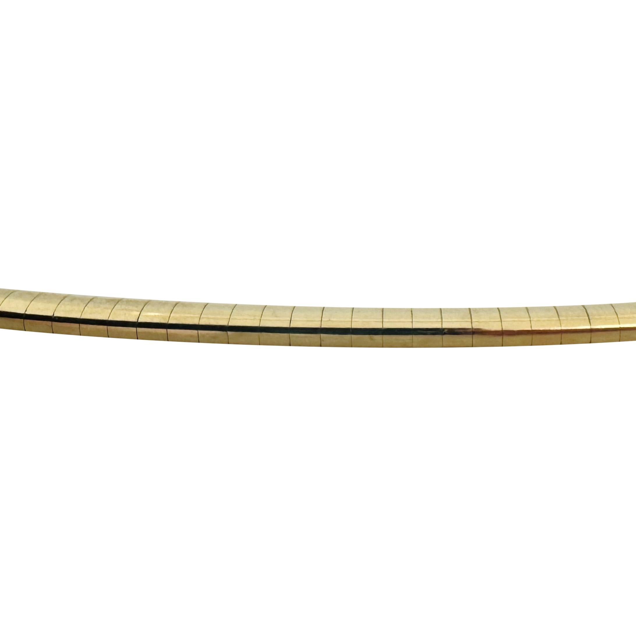 14k Gelbgold 27,7g massive Damen 4mm Omega-Gliederhalskette Italien 16