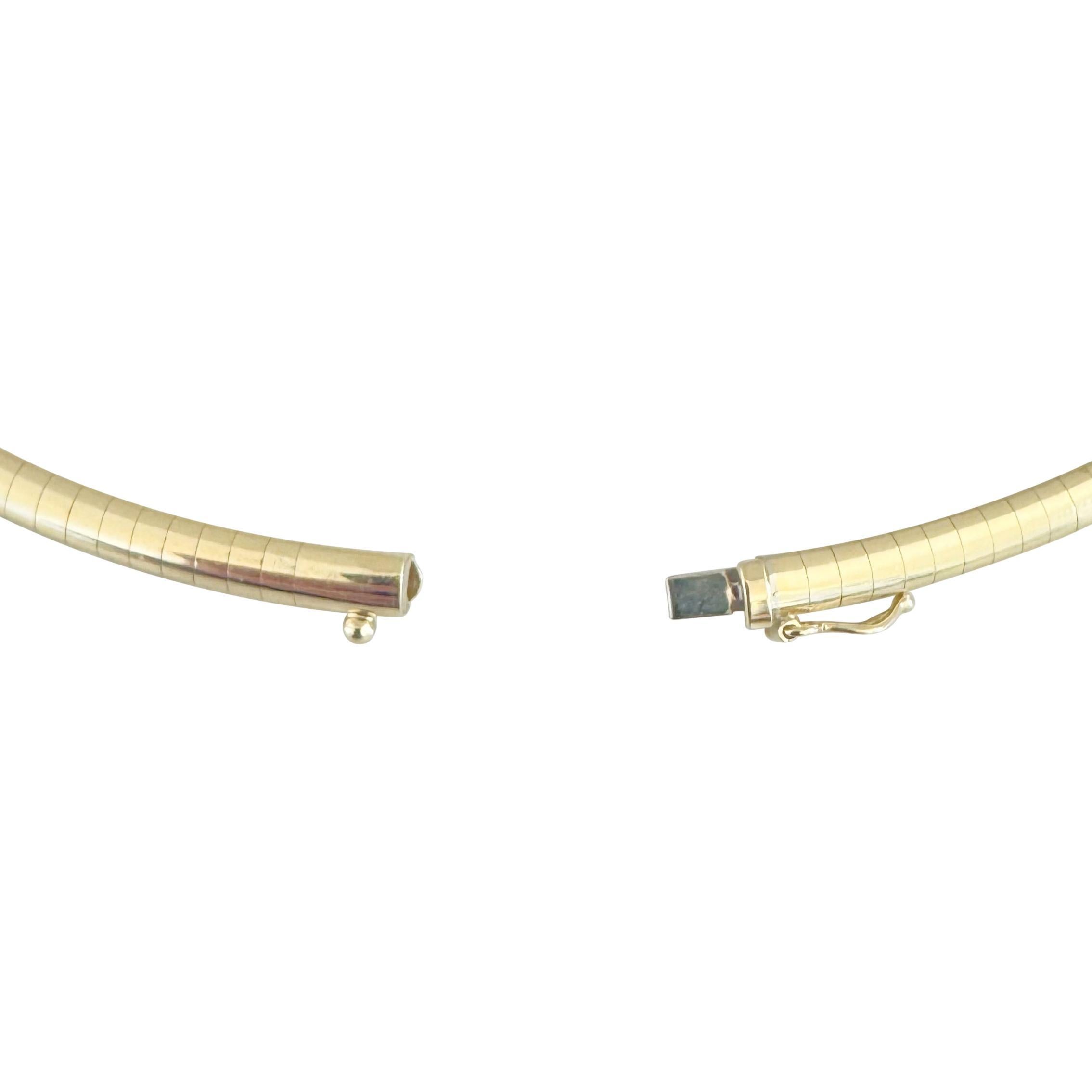 14k Gelbgold 27,7g massive Damen 4mm Omega-Gliederhalskette Italien 16