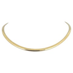 14k Gelbgold 27,7g massive Damen 4mm Omega-Gliederhalskette Italien 16"