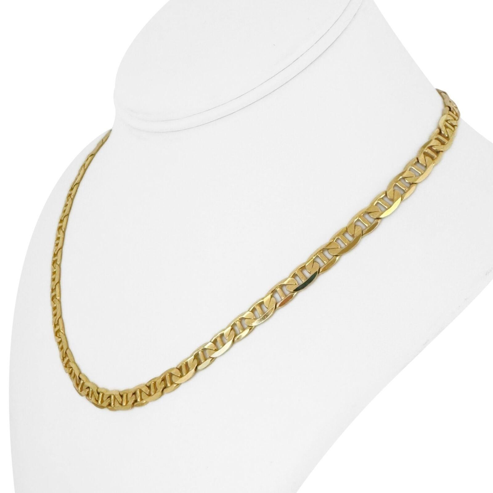 14k Gelbgold 27,7g solide 6mm Mariner Gucci Link Kette Halskette Italien 18