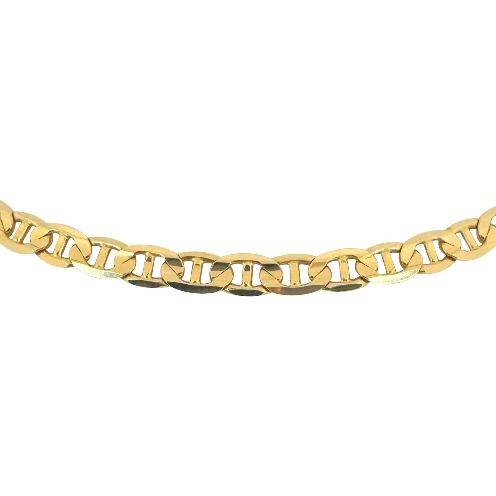 14k Gelbgold 27,7g massive Mariner Gucci Gliederkette Halskette Italien im Zustand „Gut“ in Guilford, CT