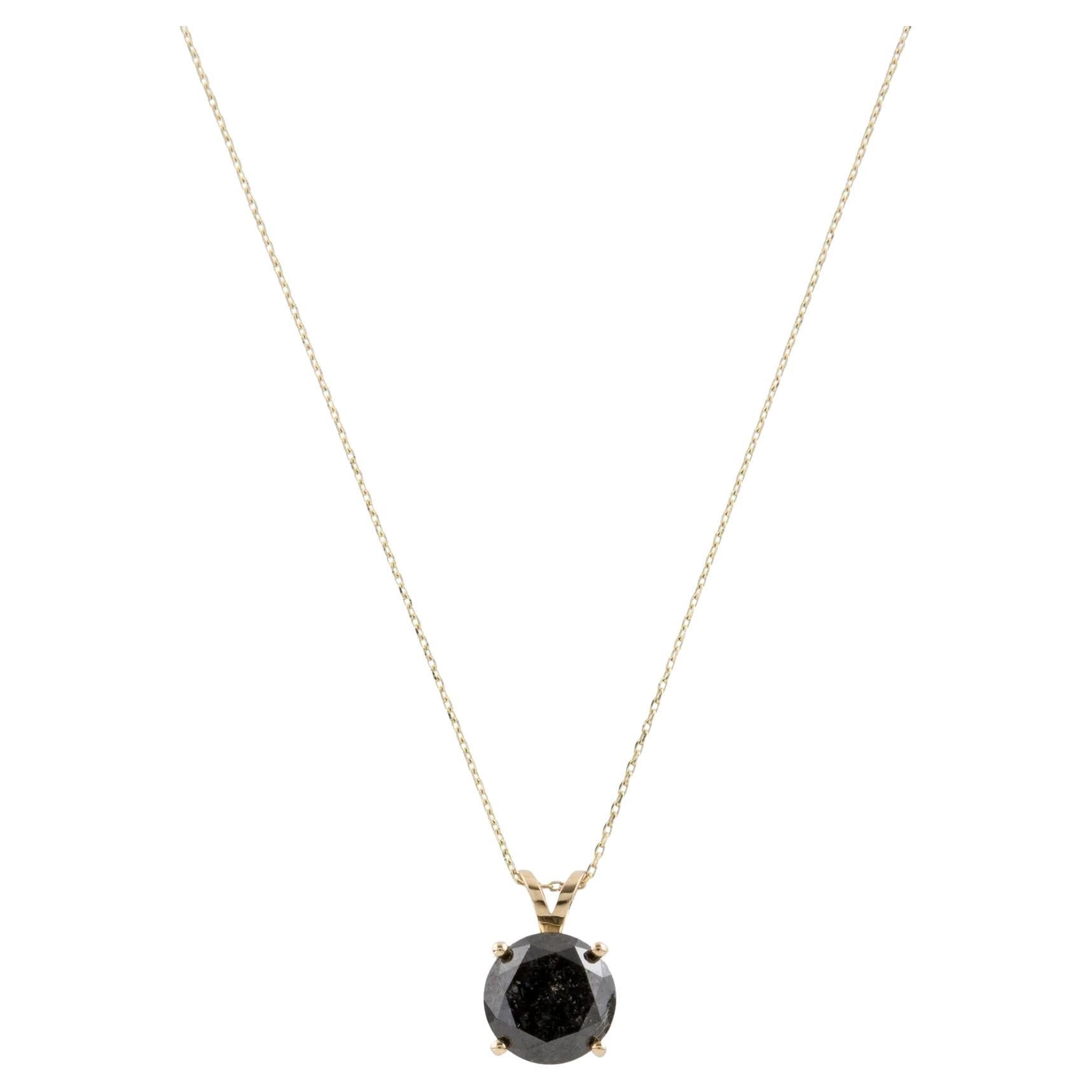 14K Yellow Gold 2.79ct Diamond Solitaire Pendant Necklace