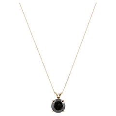 Collana con ciondolo solitario in oro giallo 14K con diamante da 2,79 carati