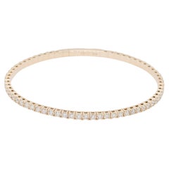 14k Gelbgold 2,81ctw natürlichen Diamanten Stretch Tennis Style Armreif Armband