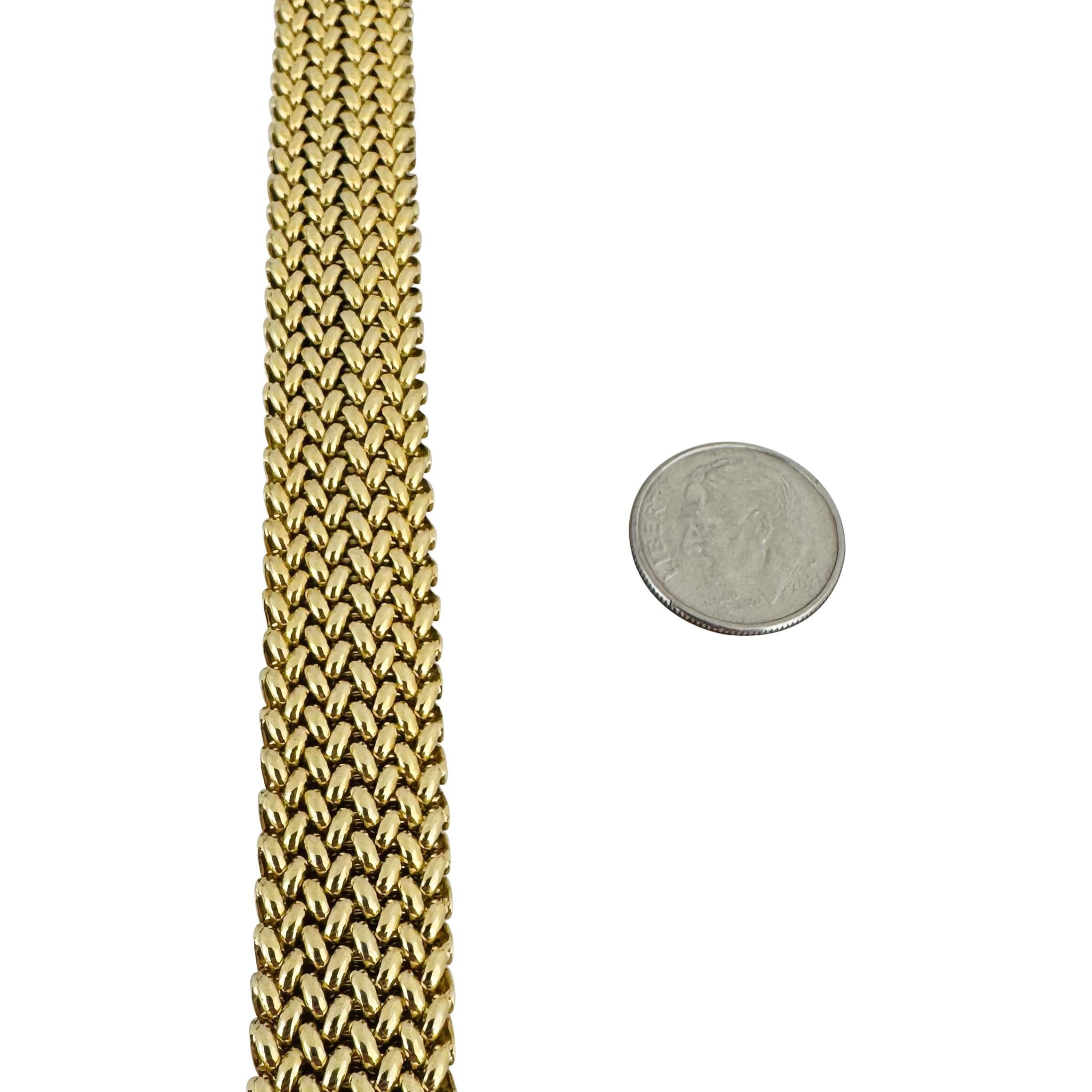 Oro giallo 14k 28,3g Donna Bracciale a maglie spesse 14mm Italia 7.25