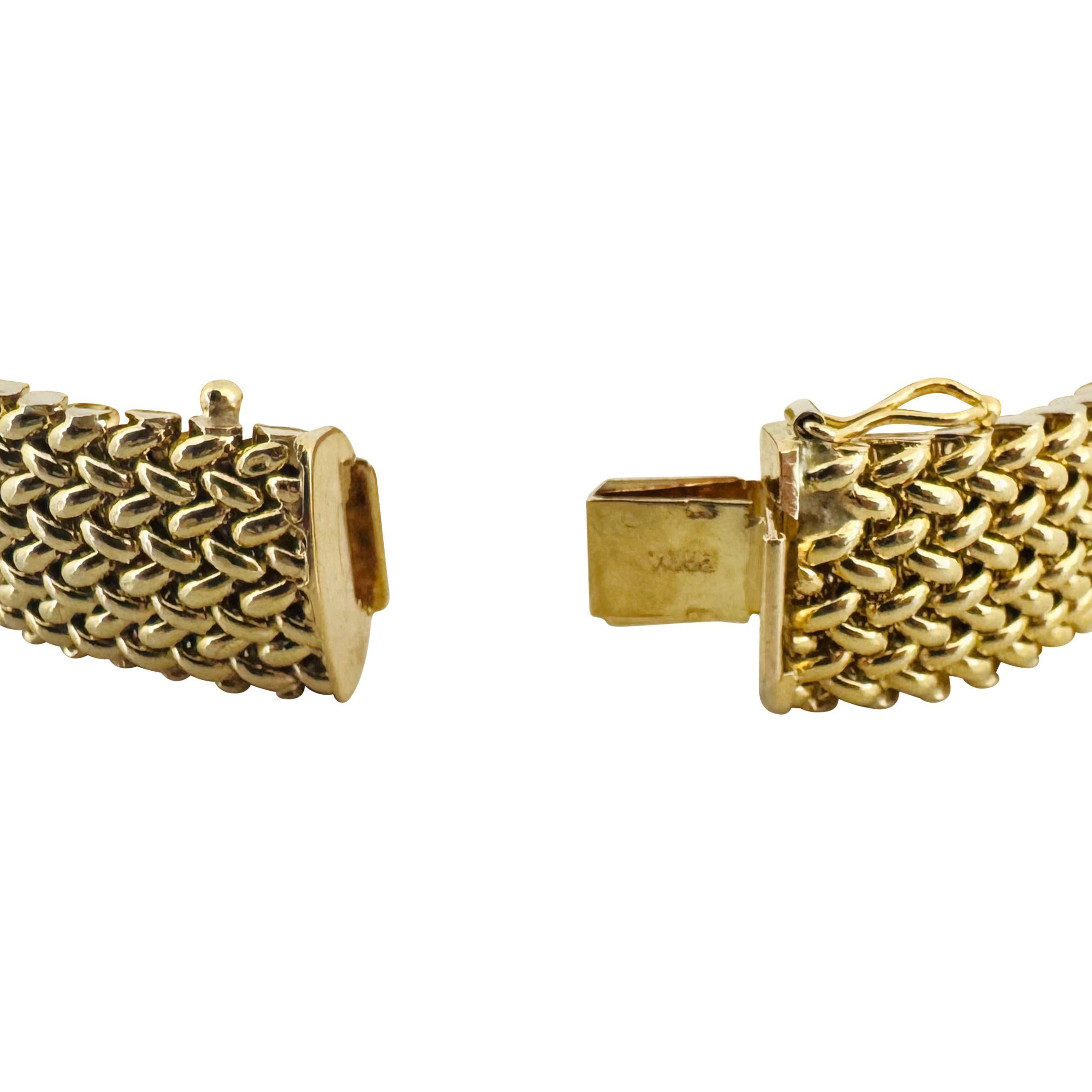 Oro giallo 14k 28,3g Donna Bracciale a maglie spesse 14mm Italia 7.25