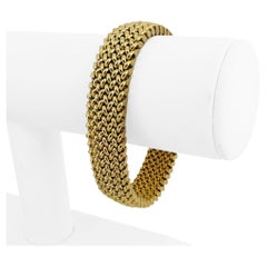 Oro giallo 14k 28,3g Donna Bracciale a maglie spesse 14mm Italia 7.25"