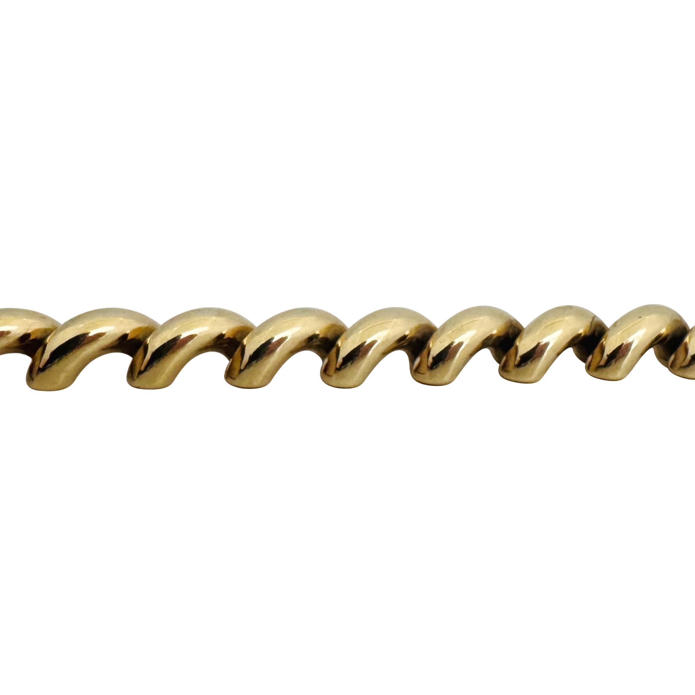 14k Yellow Gold 28.3g Wide Thick 12mm San Marco Link Bracelet Italy 7.5