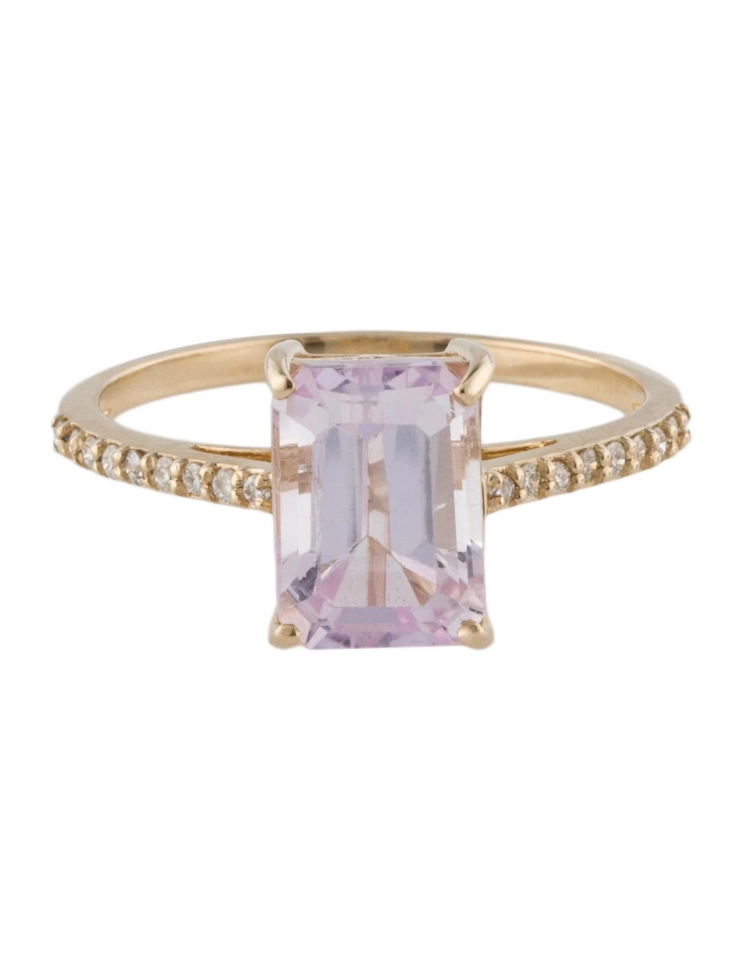 Artist 14K Yellow Gold 2.85ctw Kunzite & Diamond Cocktail Ring Size 7