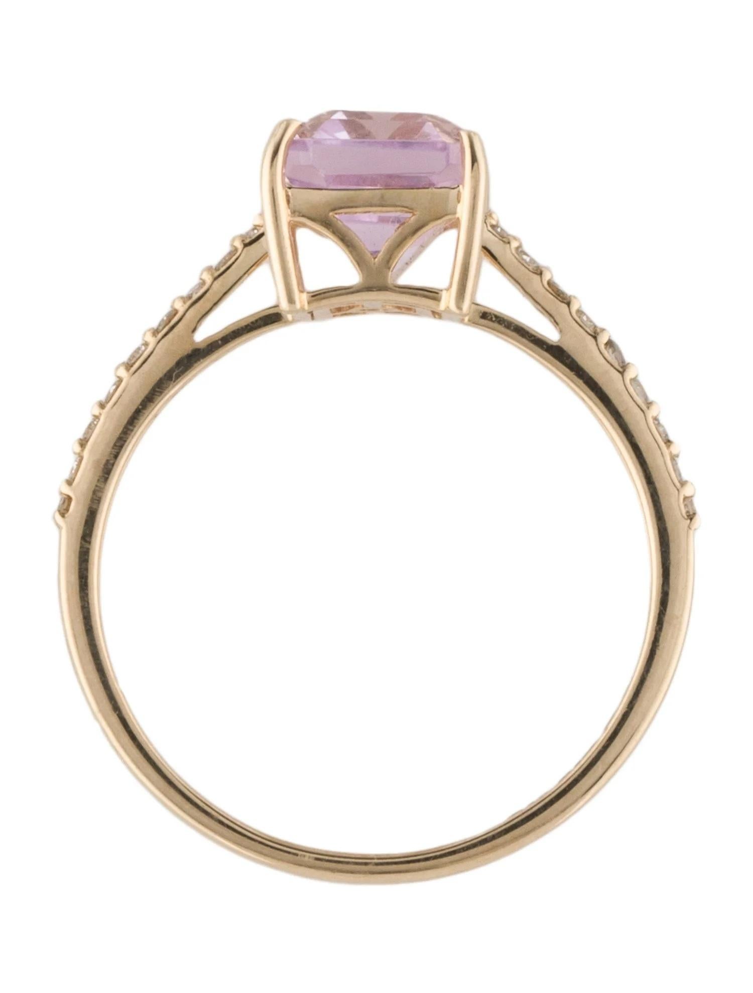 14K Yellow Gold 2.85ctw Kunzite & Diamond Cocktail Ring Size 7 In New Condition In Holtsville, NY
